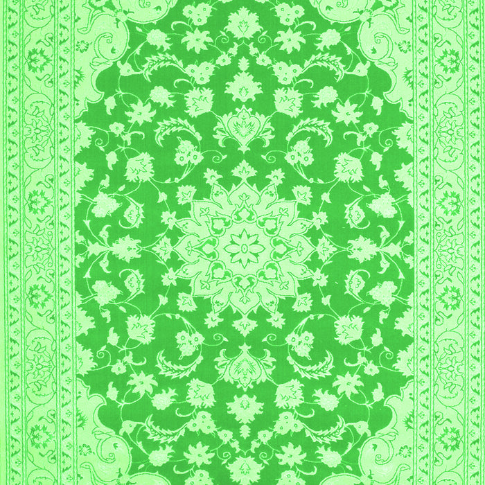 Serging Thickness of Machine Washable Medallion Green Traditional Area Rugs, wshtr165grn