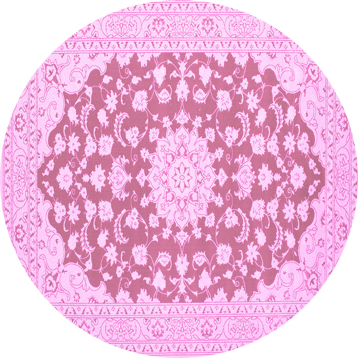 Round Medallion Pink Traditional Rug, tr165pnk