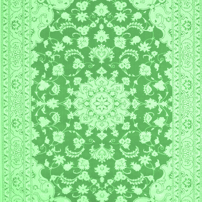 Machine Washable Medallion Emerald Green Traditional Area Rugs, wshtr165emgrn