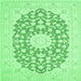 Square Medallion Emerald Green Traditional Rug, tr165emgrn