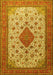 Machine Washable Medallion Yellow Traditional Rug, wshtr1660yw