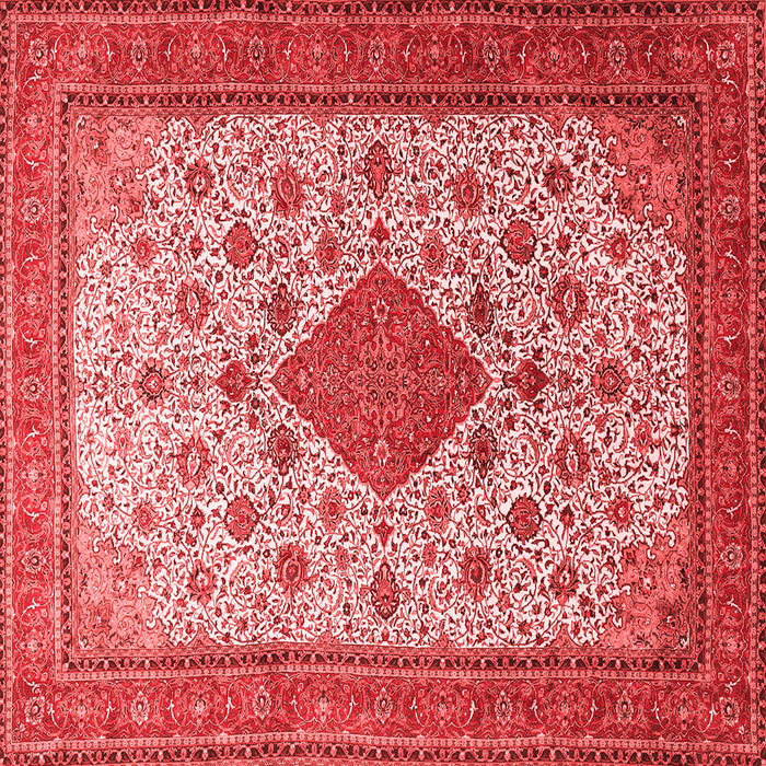 Machine Washable Medallion Red Traditional Rug, wshtr1660red