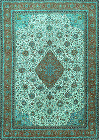 Medallion Turquoise Traditional Rug, tr1660turq