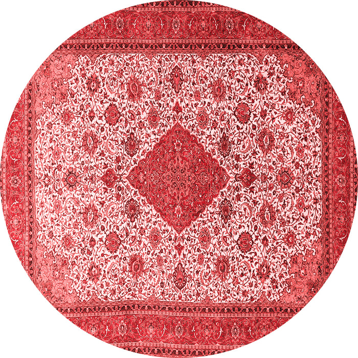 Machine Washable Medallion Red Traditional Rug, wshtr1660red