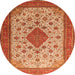 Square Medallion Orange Traditional Rug, tr1660org