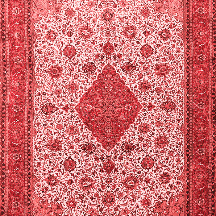Machine Washable Medallion Red Traditional Rug, wshtr1660red