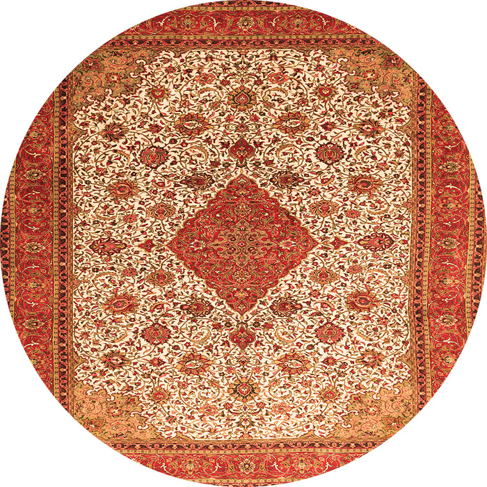 Machine Washable Medallion Orange Traditional Area Rugs, wshtr1660org
