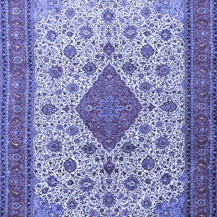 Machine Washable Medallion Blue Traditional Rug, wshtr1660blu
