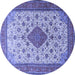 Round Medallion Blue Traditional Rug, tr1660blu