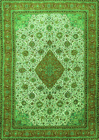 Medallion Green Traditional Rug, tr1660grn