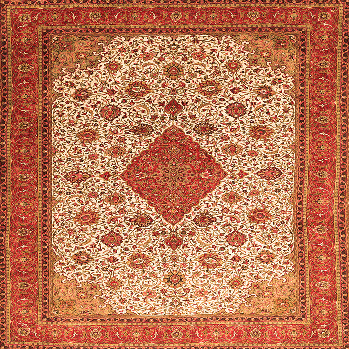 Serging Thickness of Medallion Orange Traditional Rug, tr1660org