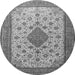 Machine Washable Medallion Gray Traditional Rug, wshtr1660gry