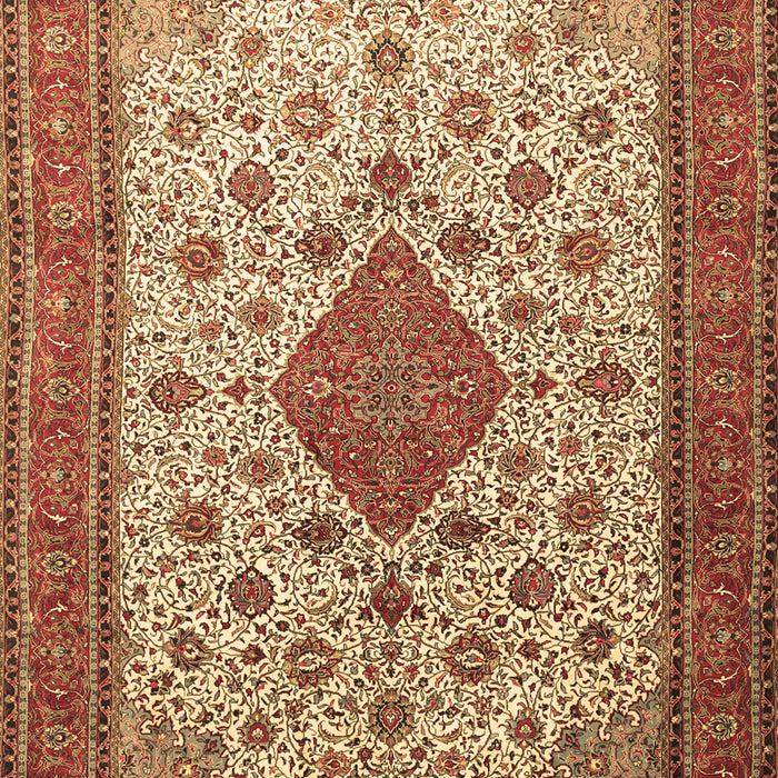 Machine Washable Medallion Brown Traditional Rug, wshtr1660brn