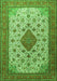 Serging Thickness of Machine Washable Medallion Green Traditional Area Rugs, wshtr1660grn