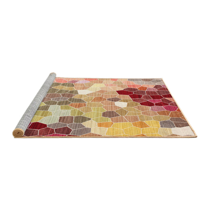 Sideview of Machine Washable Traditional Orange Rug, wshtr1661