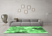 Machine Washable Persian Emerald Green Traditional Area Rugs in a Living Room,, wshtr1661emgrn