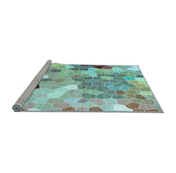 Sideview of Machine Washable Persian Light Blue Traditional Rug, wshtr1661lblu