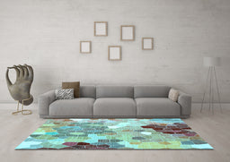 Machine Washable Persian Light Blue Traditional Rug in a Living Room, wshtr1661lblu