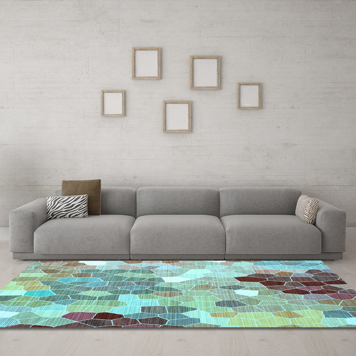 Machine Washable Persian Light Blue Traditional Rug in a Living Room, wshtr1661lblu