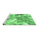 Sideview of Machine Washable Persian Emerald Green Traditional Area Rugs, wshtr1661emgrn