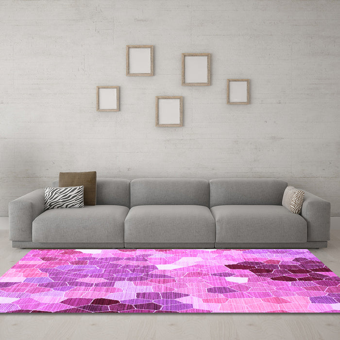 Machine Washable Persian Purple Traditional Area Rugs in a Living Room, wshtr1661pur