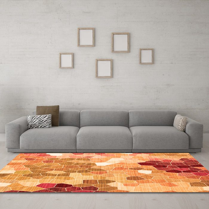 Machine Washable Persian Orange Traditional Area Rugs in a Living Room, wshtr1661org