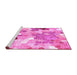 Sideview of Machine Washable Persian Pink Traditional Rug, wshtr1661pnk