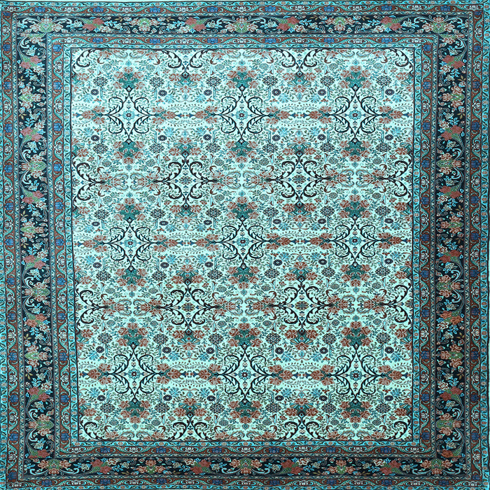 Square Machine Washable Persian Light Blue Traditional Rug, wshtr1662lblu