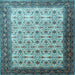 Square Machine Washable Persian Light Blue Traditional Rug, wshtr1662lblu