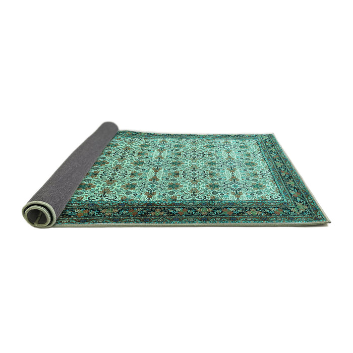 Sideview of Persian Turquoise Traditional Rug, tr1662turq