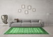 Machine Washable Persian Emerald Green Traditional Area Rugs in a Living Room,, wshtr1662emgrn