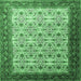 Square Persian Emerald Green Traditional Rug, tr1662emgrn