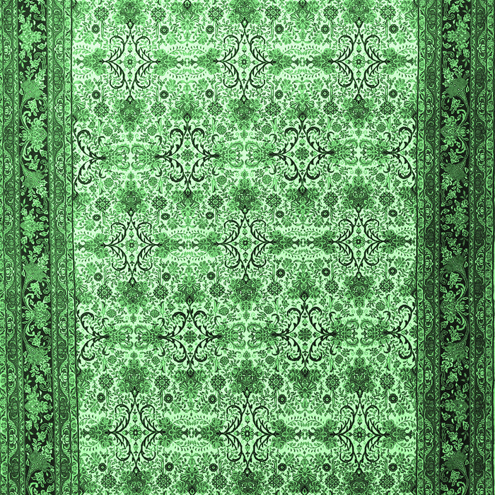Machine Washable Persian Emerald Green Traditional Area Rugs, wshtr1662emgrn