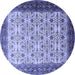 Round Persian Blue Traditional Rug, tr1662blu