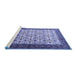 Sideview of Machine Washable Persian Blue Traditional Rug, wshtr1662blu