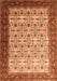 Serging Thickness of Machine Washable Persian Orange Traditional Area Rugs, wshtr1662org