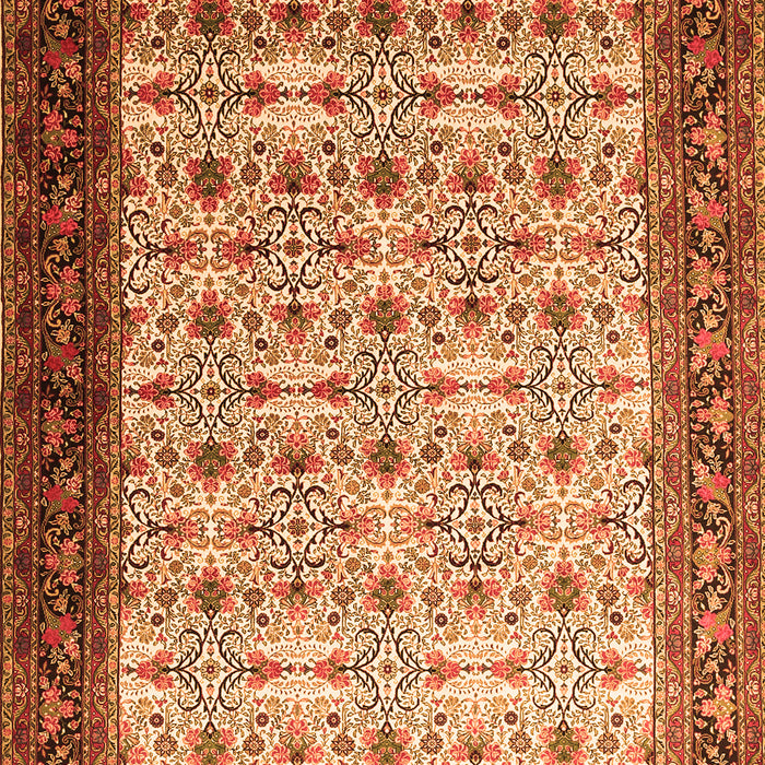 Serging Thickness of Machine Washable Persian Orange Traditional Area Rugs, wshtr1662org
