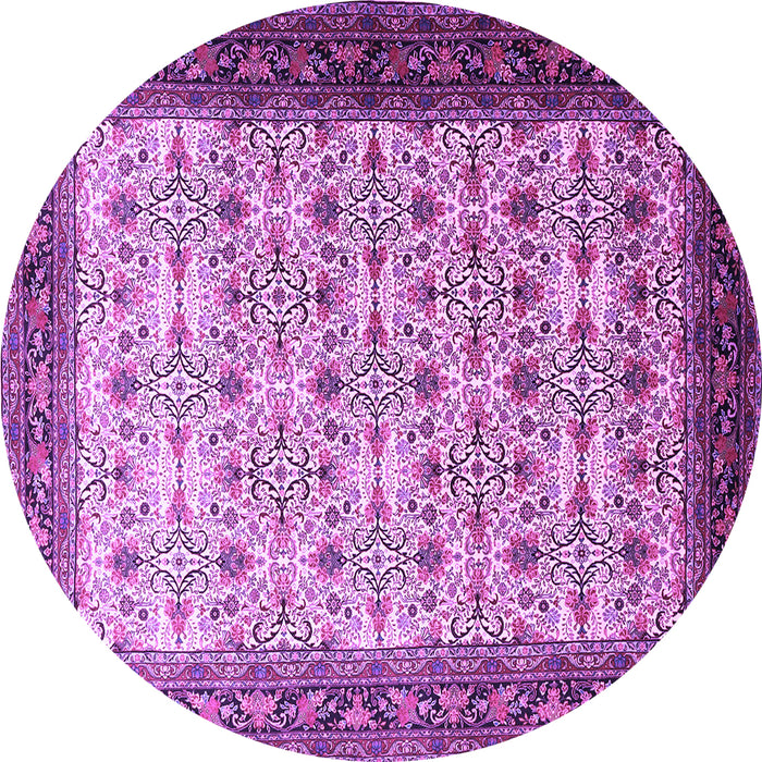 Round Persian Purple Traditional Rug, tr1662pur