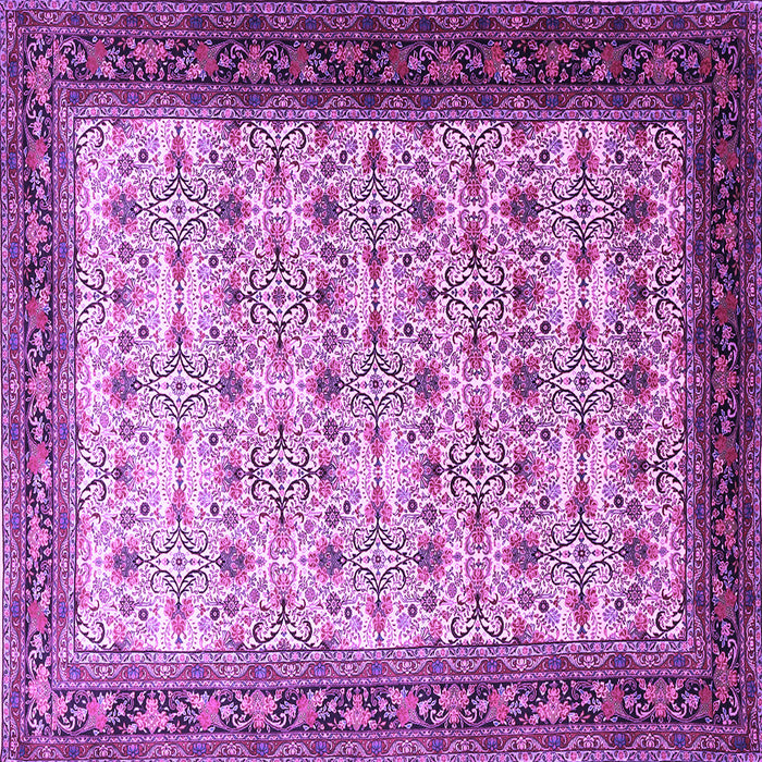 Square Machine Washable Persian Purple Traditional Area Rugs, wshtr1662pur