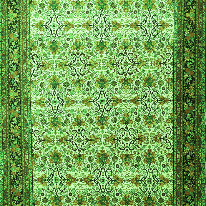 Serging Thickness of Machine Washable Persian Green Traditional Area Rugs, wshtr1662grn