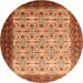 Square Persian Orange Traditional Rug, tr1662org