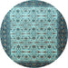 Round Persian Light Blue Traditional Rug, tr1662lblu