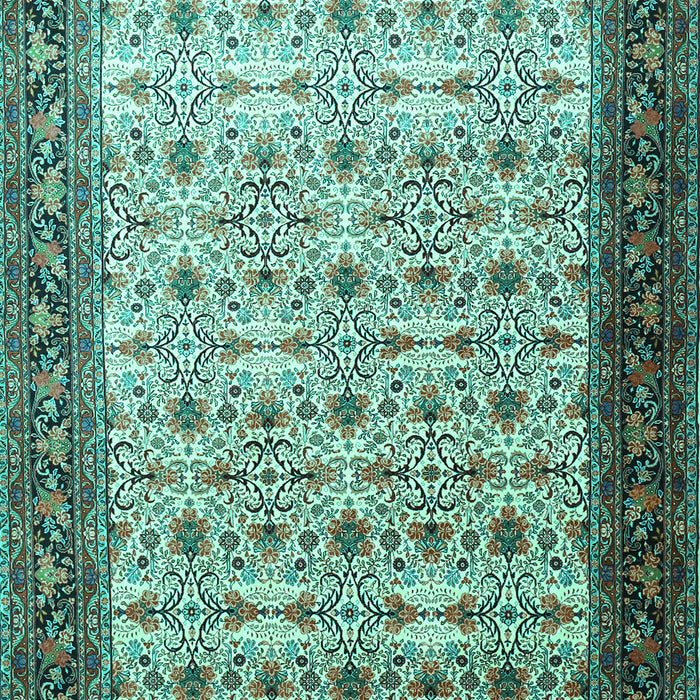 Machine Washable Persian Turquoise Traditional Area Rugs, wshtr1662turq