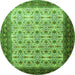 Square Persian Green Traditional Rug, tr1662grn