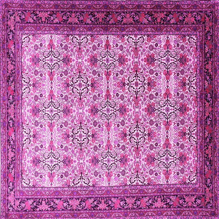 Square Machine Washable Persian Pink Traditional Rug, wshtr1662pnk