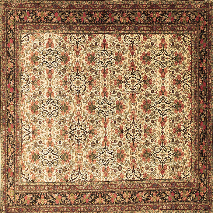 Square Machine Washable Persian Brown Traditional Rug, wshtr1662brn