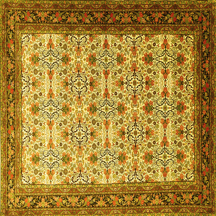 Square Persian Yellow Traditional Rug, tr1662yw