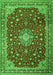 Serging Thickness of Machine Washable Medallion Green Traditional Area Rugs, wshtr1663grn