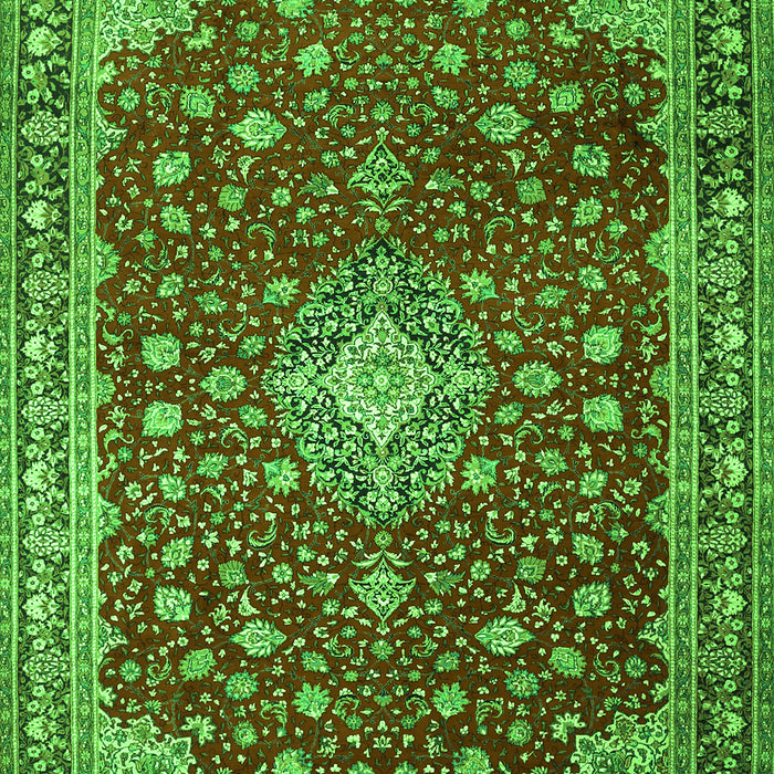 Serging Thickness of Machine Washable Medallion Green Traditional Area Rugs, wshtr1663grn