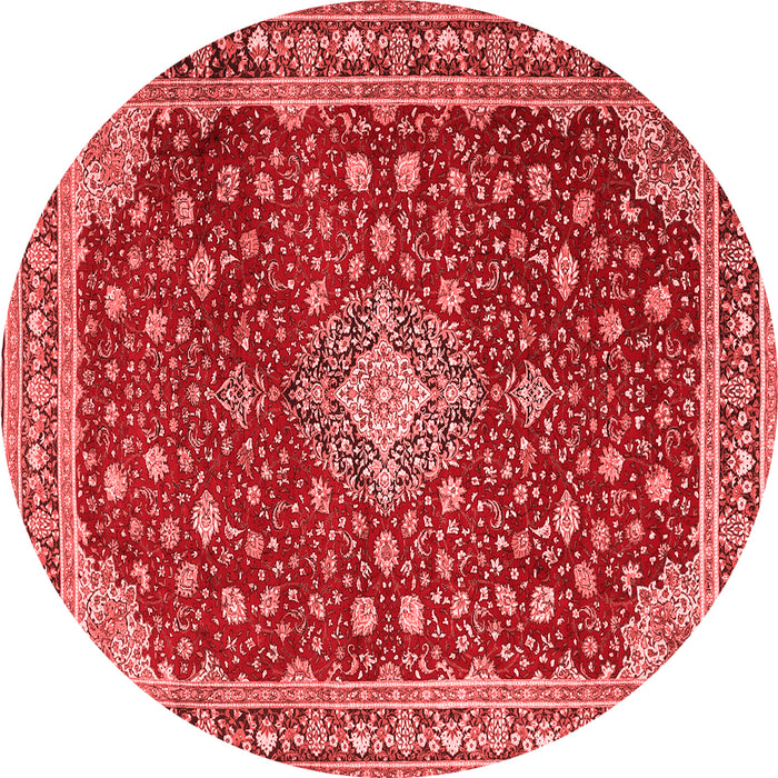 Machine Washable Medallion Red Traditional Rug, wshtr1663red